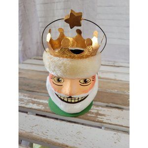 Dept 56 King bucket bag paper mache lantern decor unique